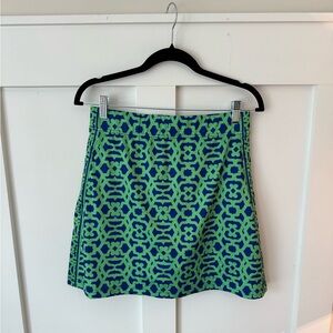 Gretchen Scott Designs Vibrant Green and Blue Mini Skirt